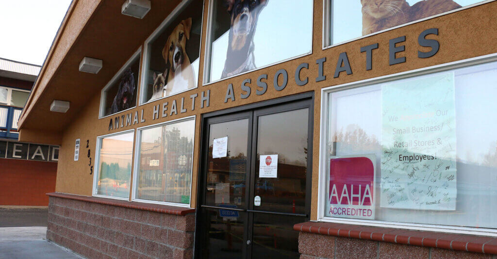 Closeup exterior Animal Health Associates building